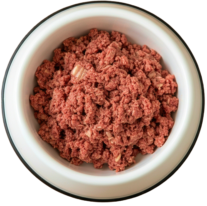 A bowl of raw ground meat