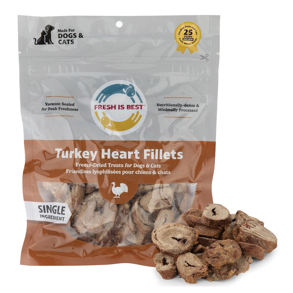 Freeze Dried Turkey Heart Fillets (3 oz)