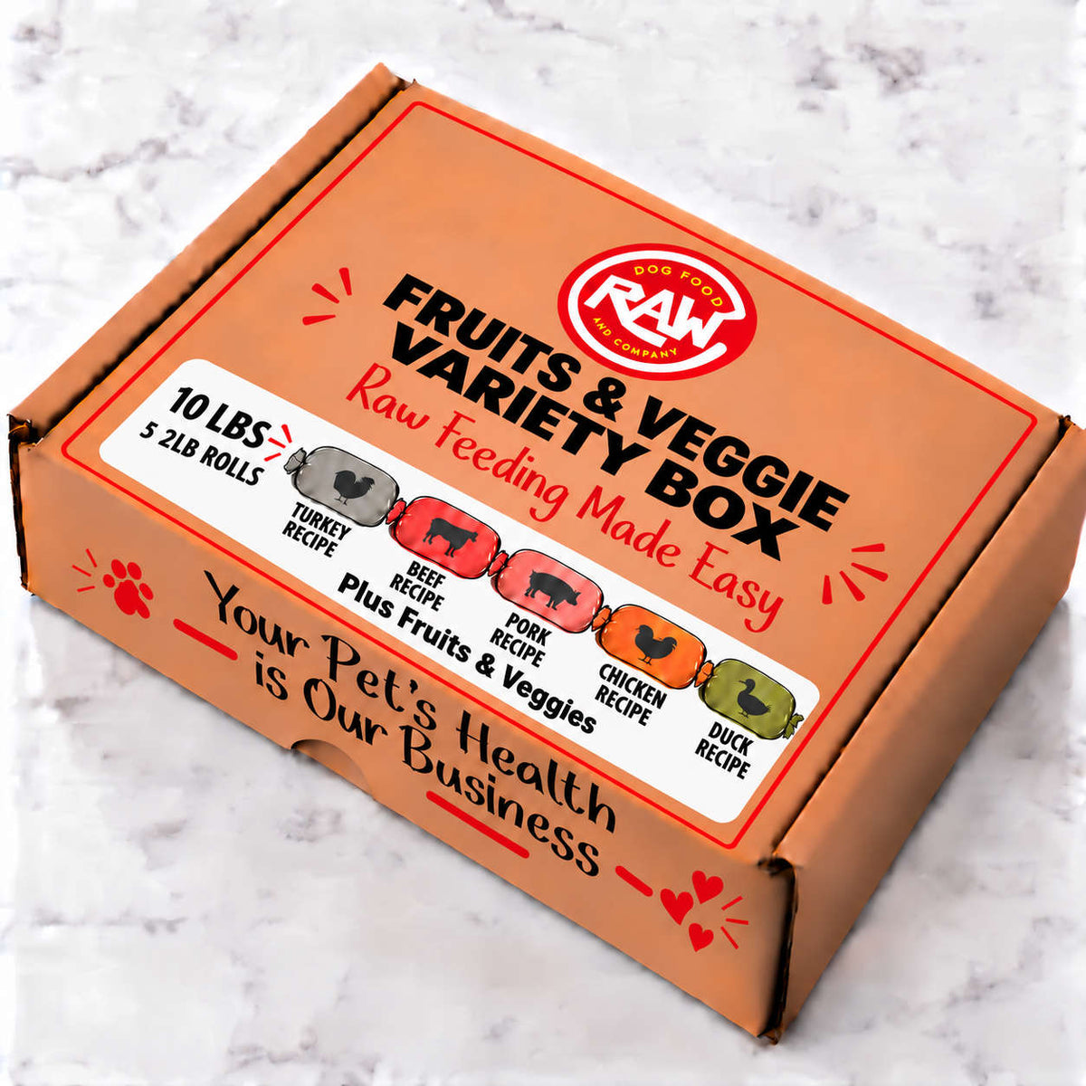 Healthy Fruits & Veggie Variety Raw Box (10 lb) (with Duck)