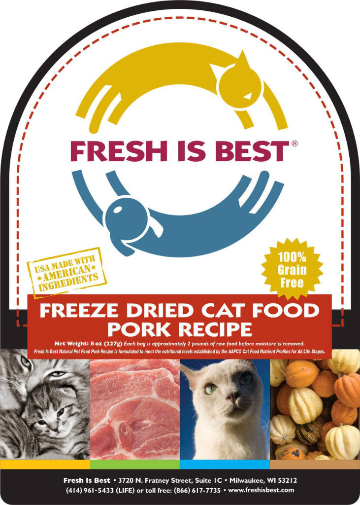 Freeze Dried Pork Cat Food (8 oz)