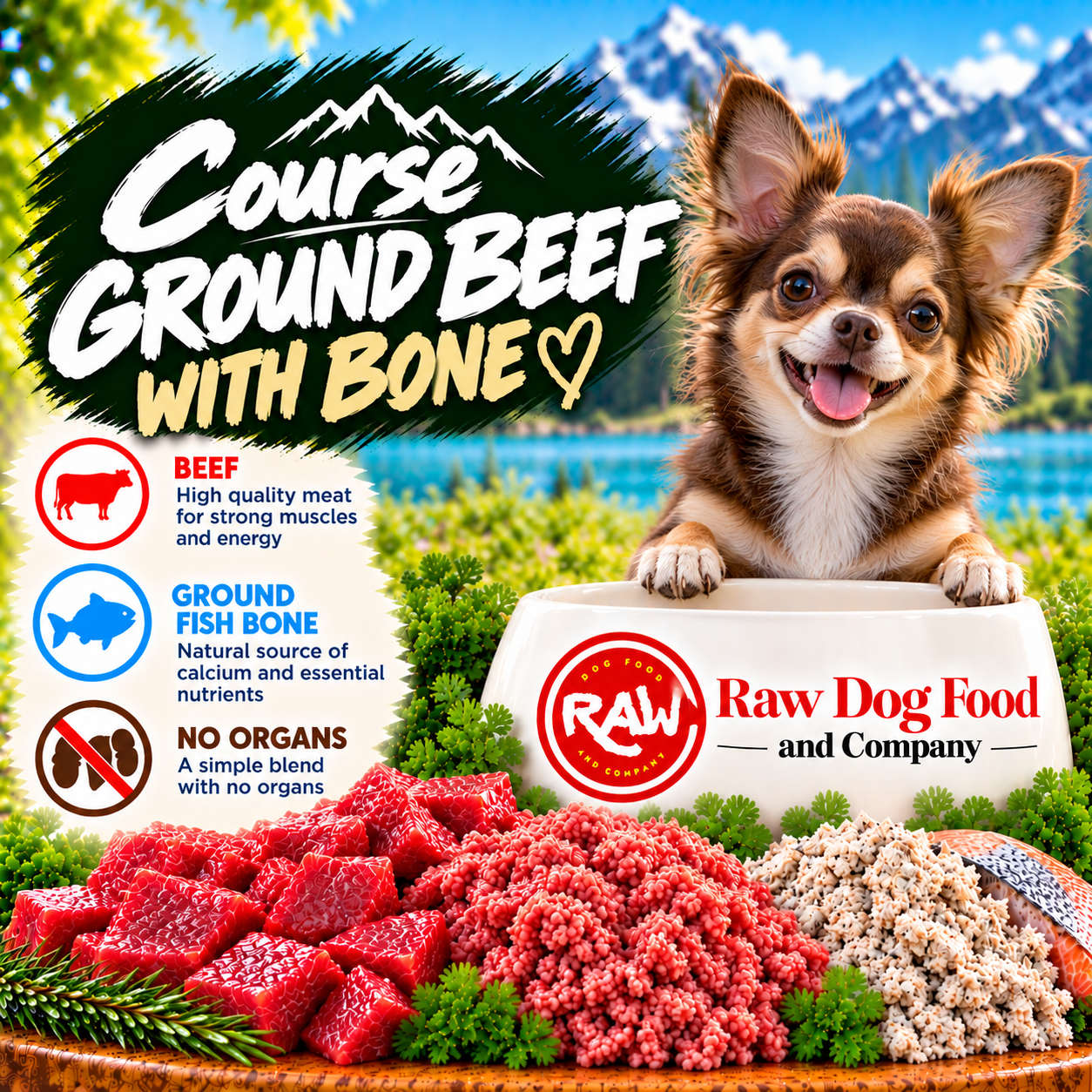 Coarse Ground Beef with Bone