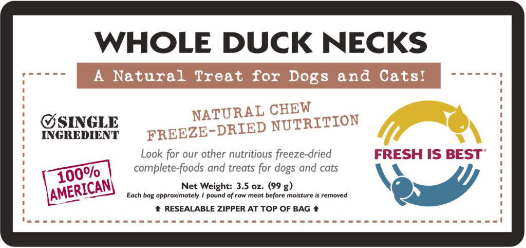 Freeze Dried Whole Duck Necks (3.5 oz)