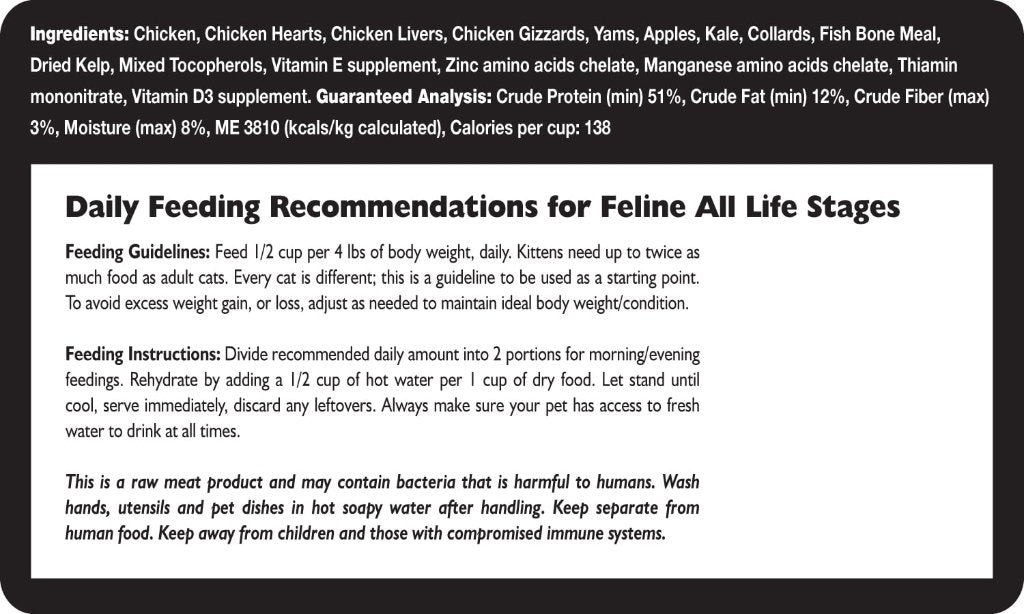 Freeze Dried Chicken Cat Food (8 oz)