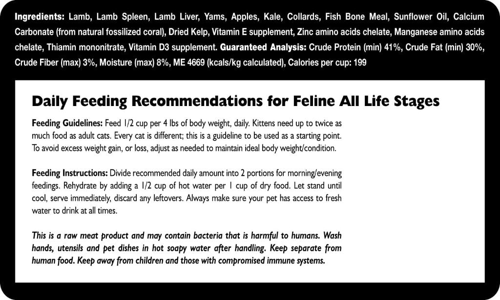 Freeze Dried Lamb Cat Food (8 oz)