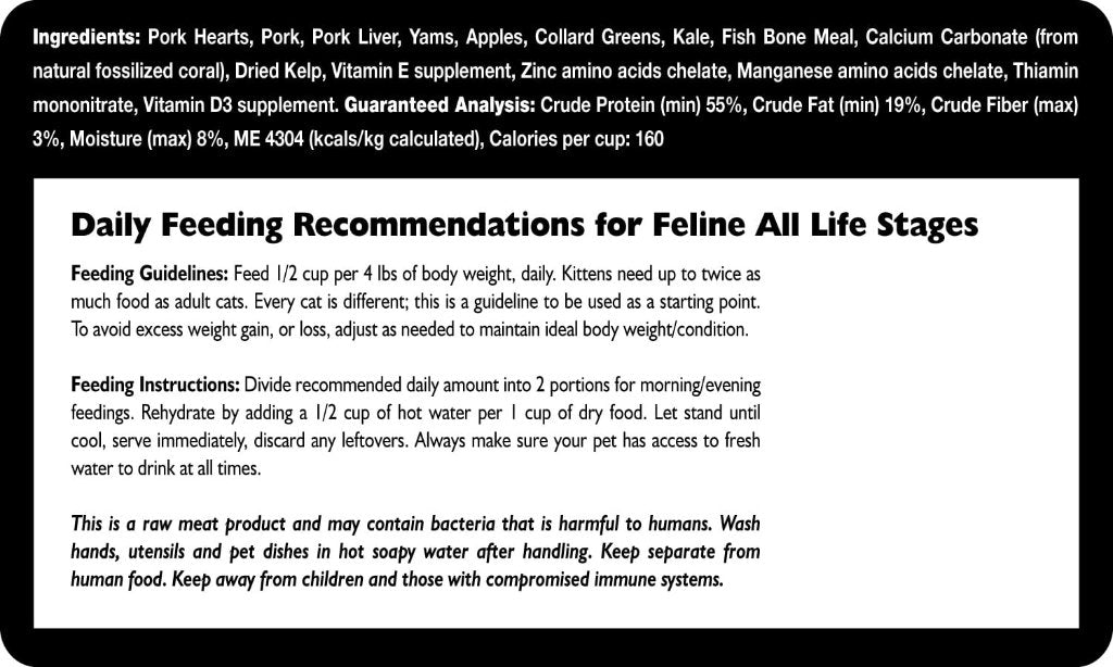 Freeze Dried Pork Cat Food (8 oz)