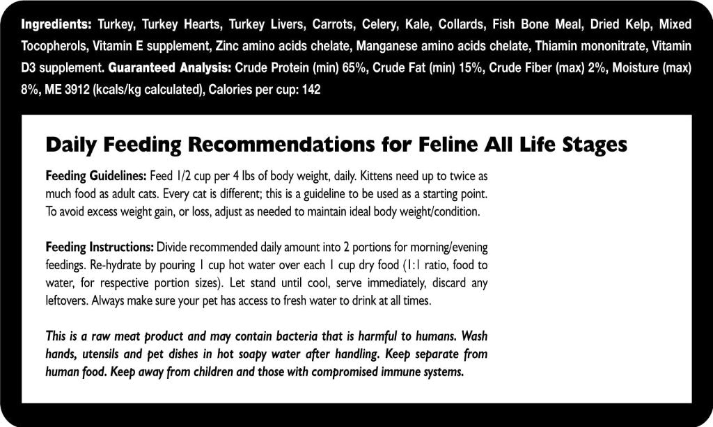 Freeze Dried Turkey Cat Food (8 oz)