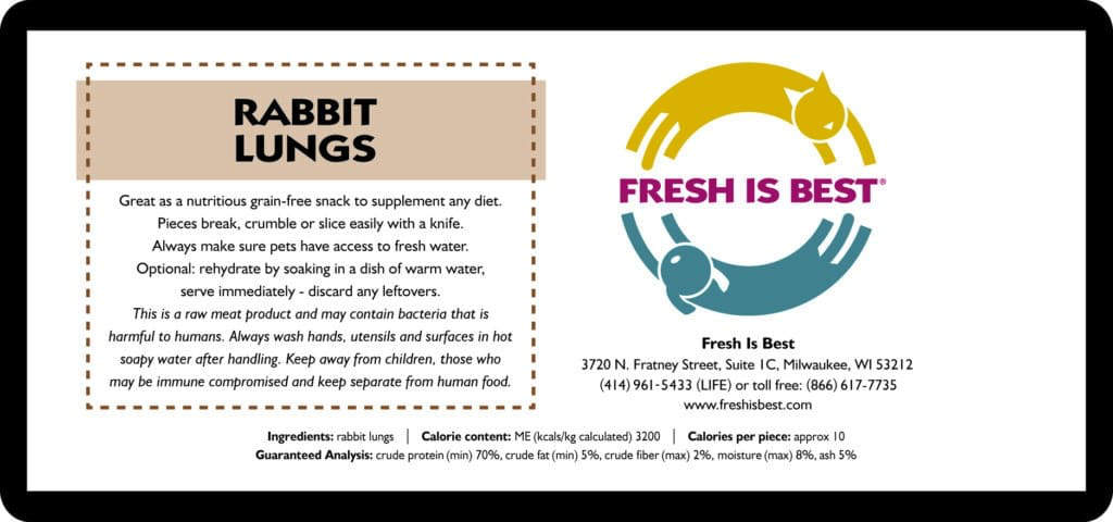 Freeze Dried Rabbit Lung Treats (3 oz)