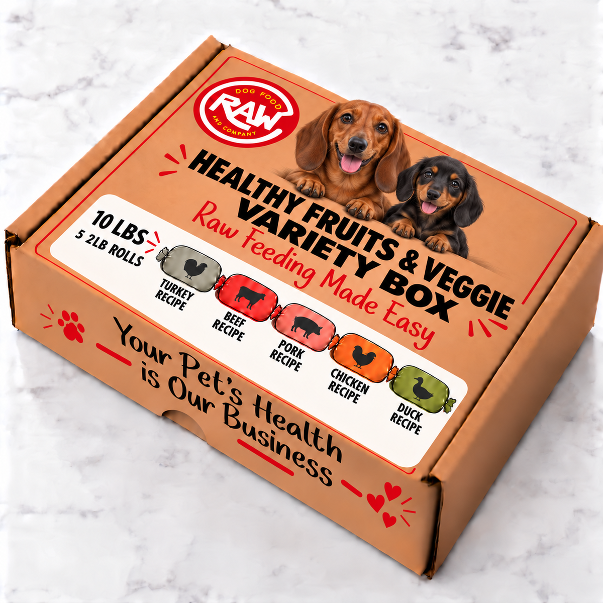Healthy Fruits & Veggie Variety Raw Box (10 lb) (with Duck)