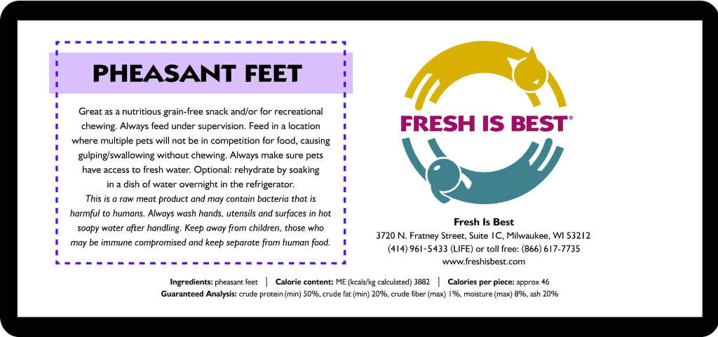 Freeze Dried Pheasant Feet (12 oz)