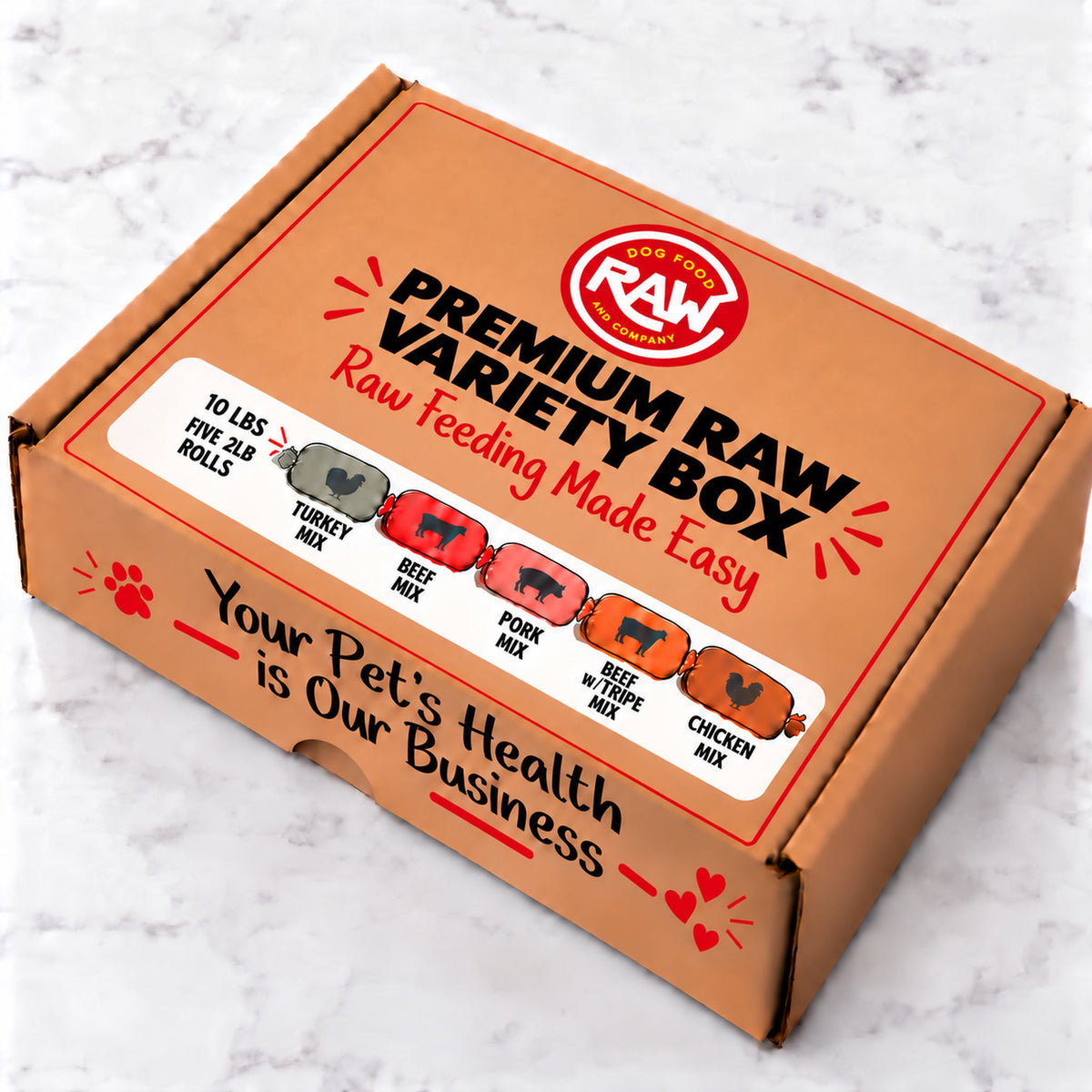 Premium Raw Variety Box (10 lb) with Chicken Mix