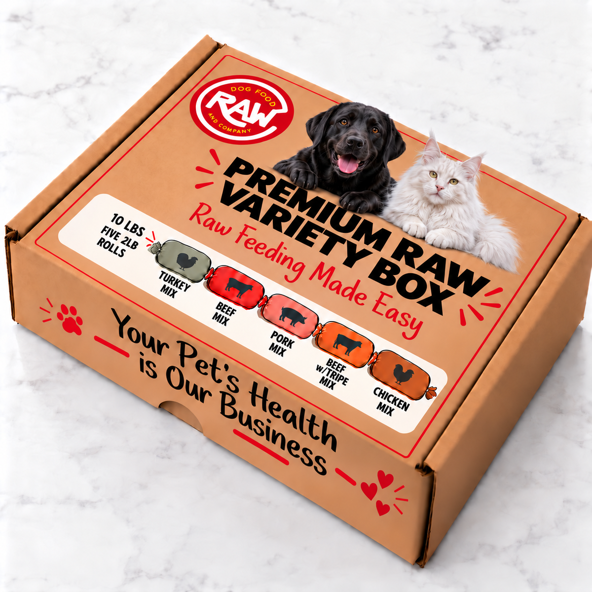 Premium Raw Variety Box (10 lb) with Chicken Mix