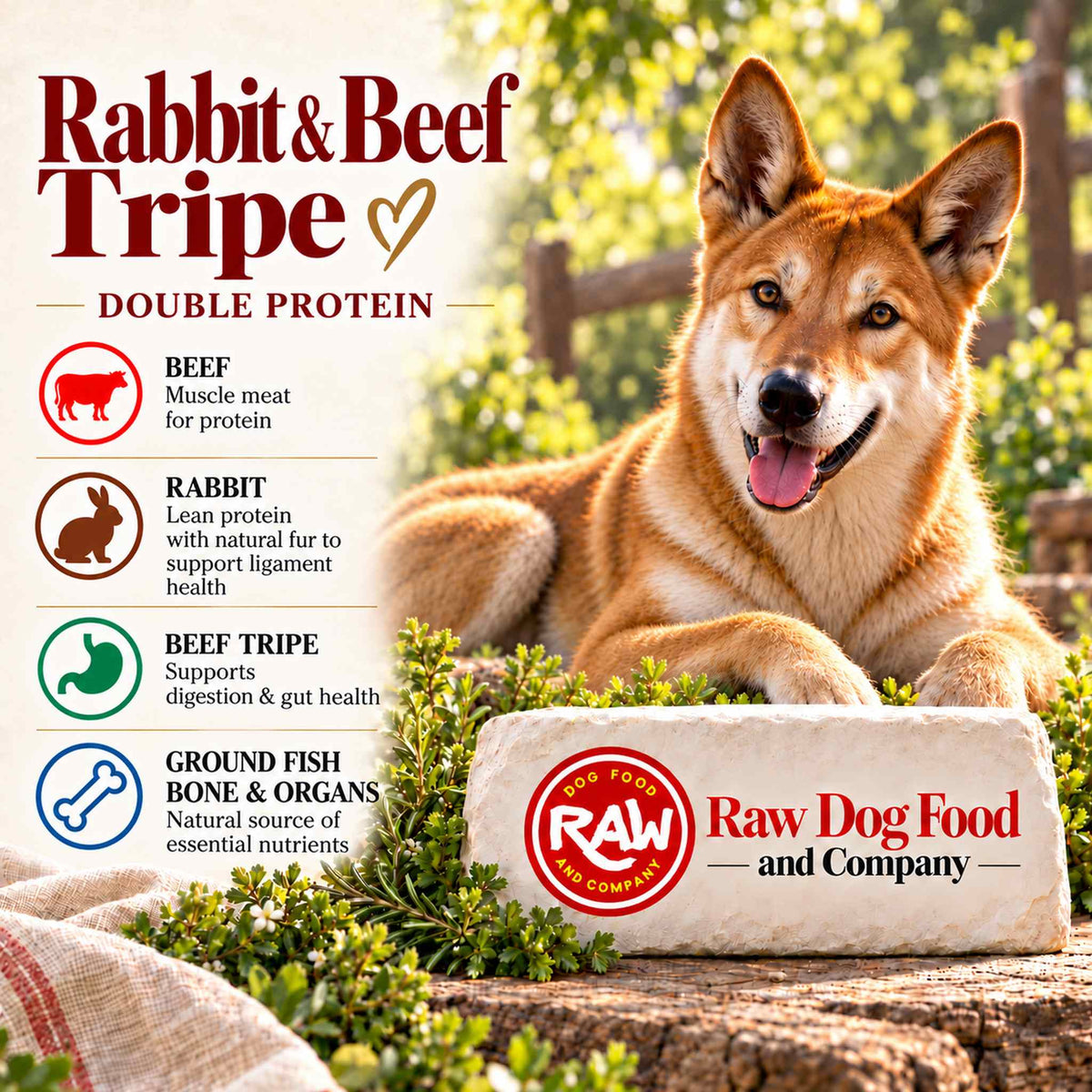Ground Rabbit & Beef Tripe