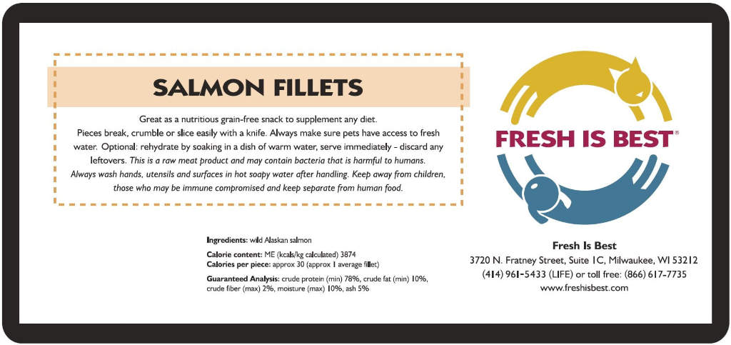 Freeze Dried Wild Salmon Fillets  (3 oz)