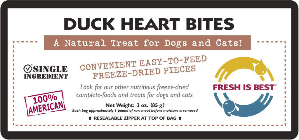 Freeze Dried Duck Heart Bites (3 oz)