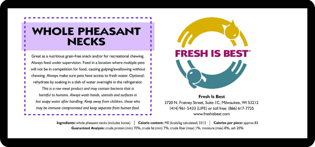 Freeze Dried Whole Pheasant Necks (3.5)